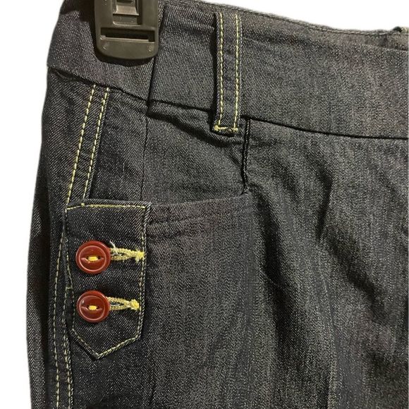 Larry Levine SPT Stretch Dark Wash Wide Leg Pant with Eclectic Details! - Picture 2 of 10